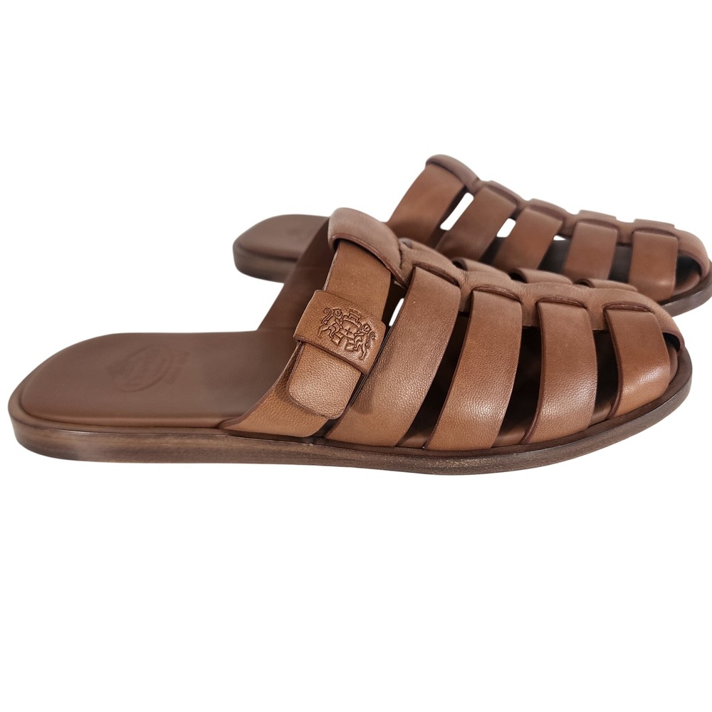 Church's Olivia Leather Fisherman Slide Sandals Brown EU 36.5 Italy summer‎